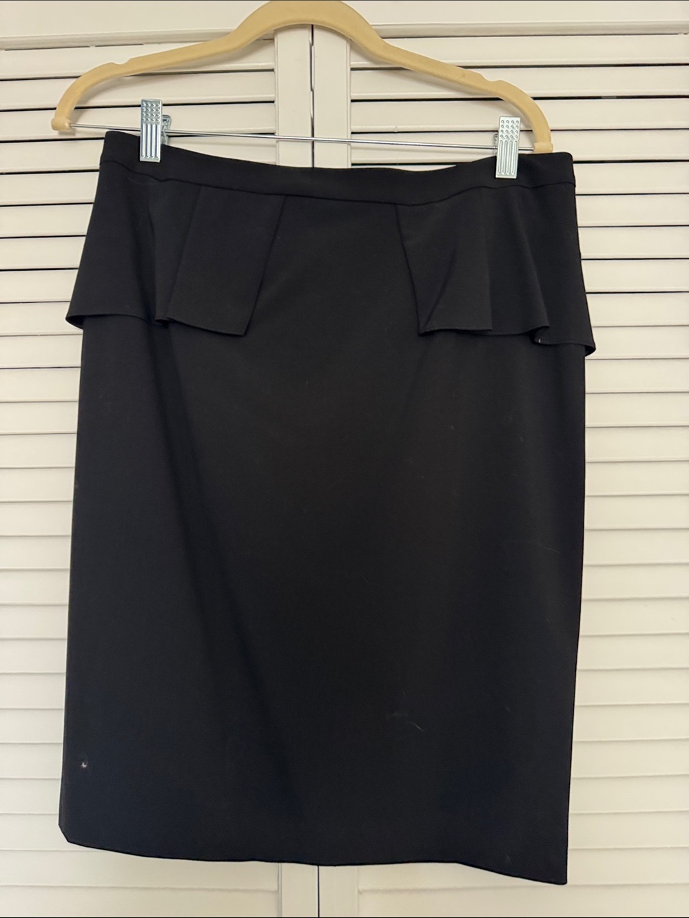 Elie Tahari Black Peplum-Accent Pencil Skirt